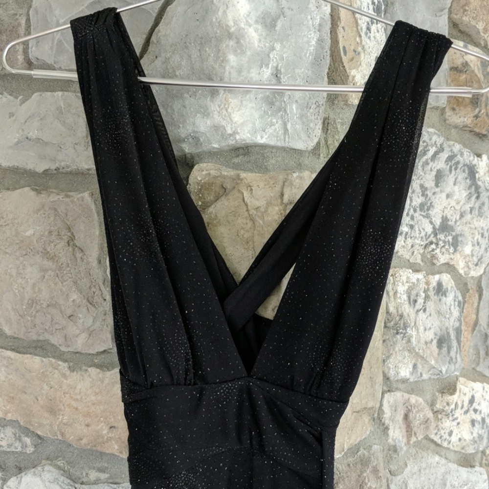 Black with Black glitter long dress